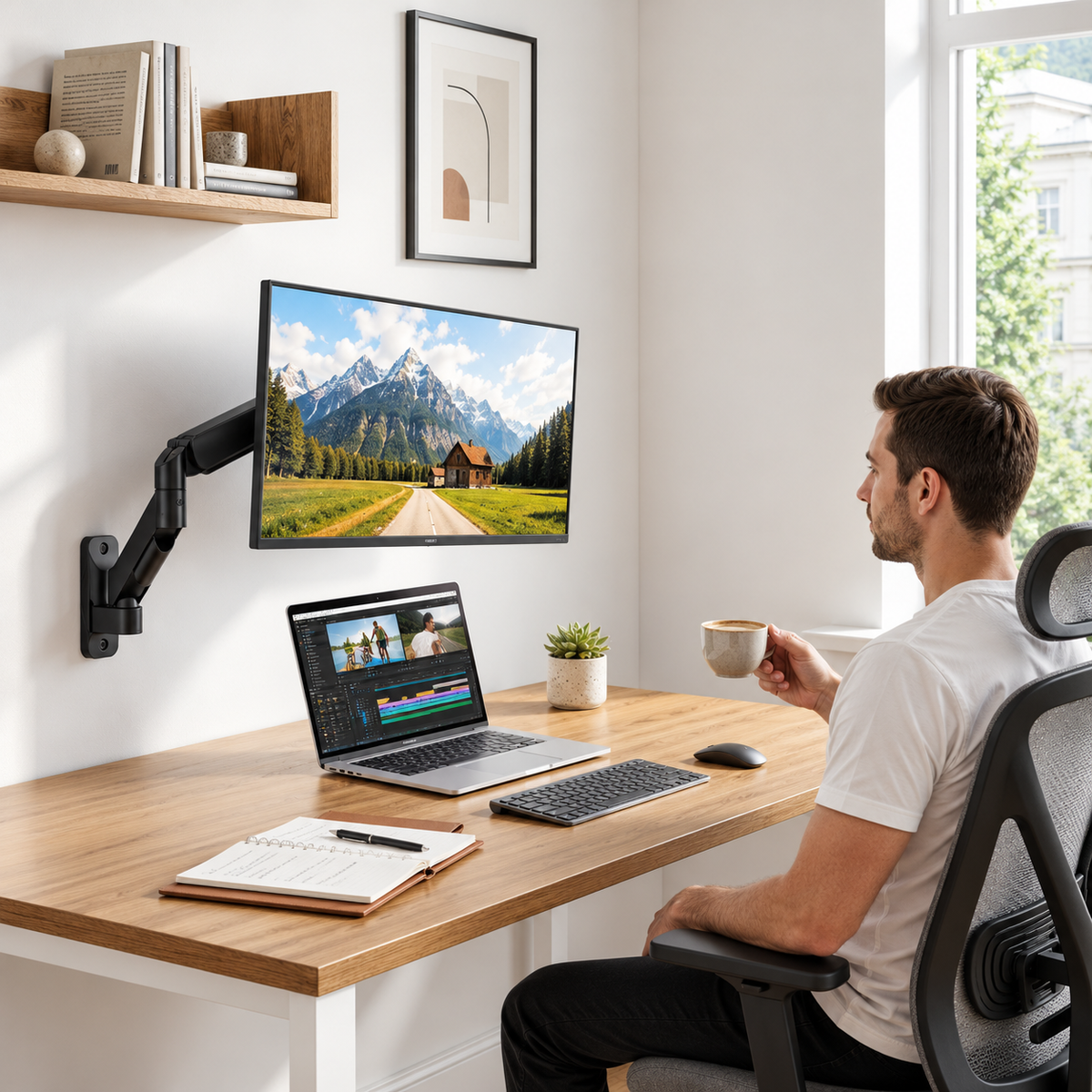 Monitor Wandhalterung für 1 Monitor 13-32" / 9kg, VESA 75/100
