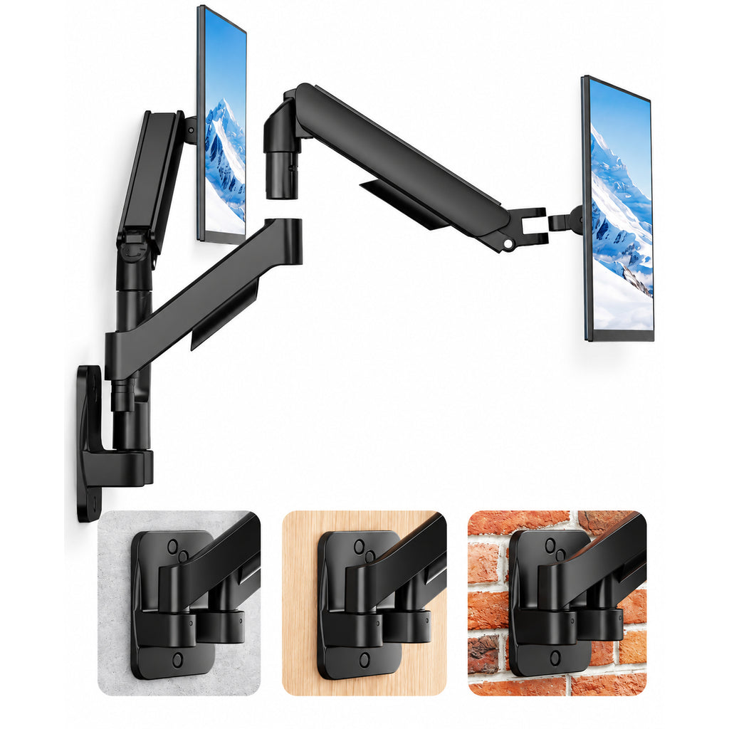 Monitor Wandhalterung 2 Monitore für 17-32" / 9 kg je Monitor, VESA 75/100