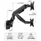 Monitor Wandhalterung 2 Monitore für 17-32" / 9 kg je Monitor, VESA 75/100