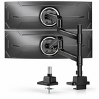 Monitor mount for 2 monitors with pole for 17–57" monitors, up to 27 kg per arm, extreme load capacity, VESA 75/100