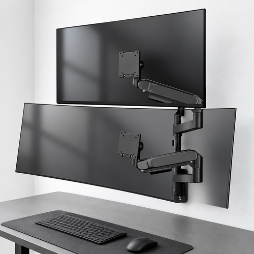 Dual Monitor Wandhalterung für 2 Monitore 24-57" / 27kg je Monitor, VESA 75/100/200