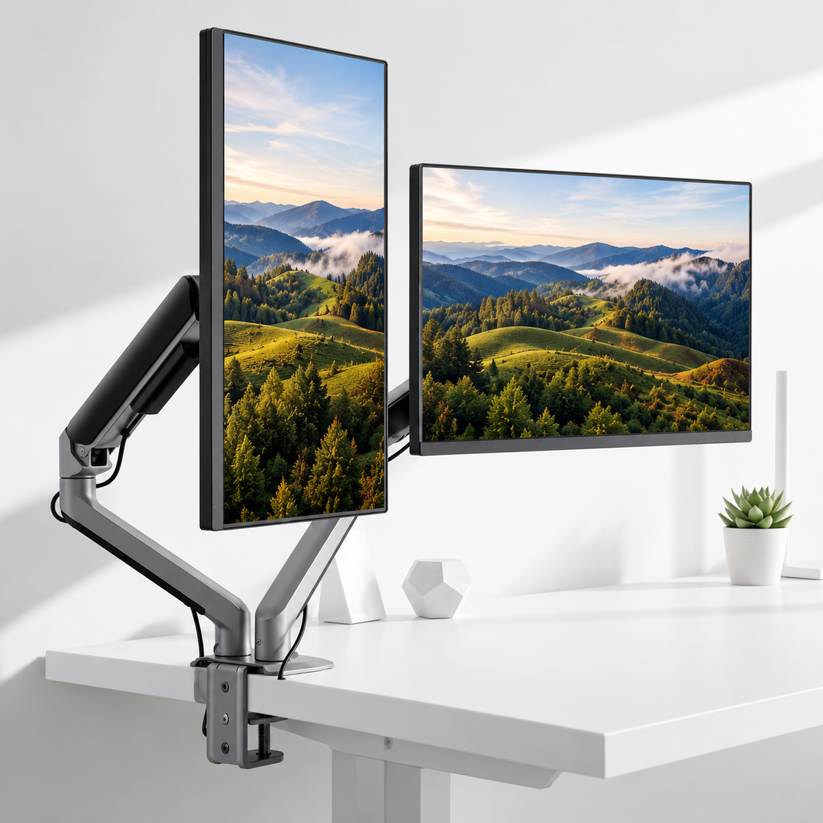 3IDEE® FlexiLite · Monitorhalterung für 2 Monitore