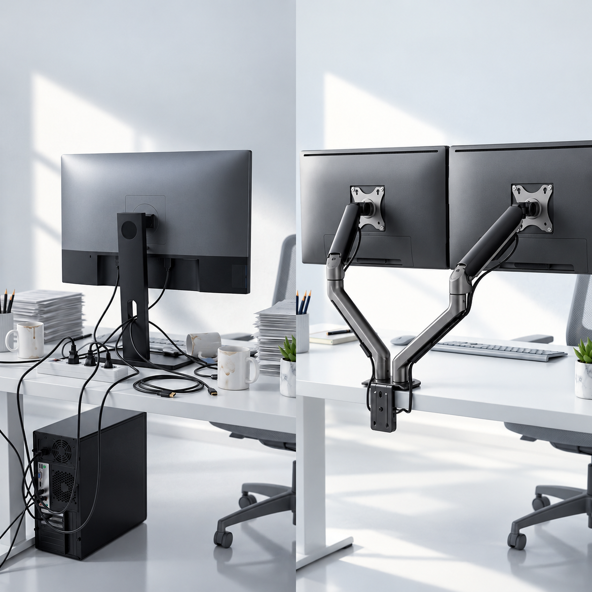 3IDEE® FlexiLite · Monitorhalterung für 2 Monitore