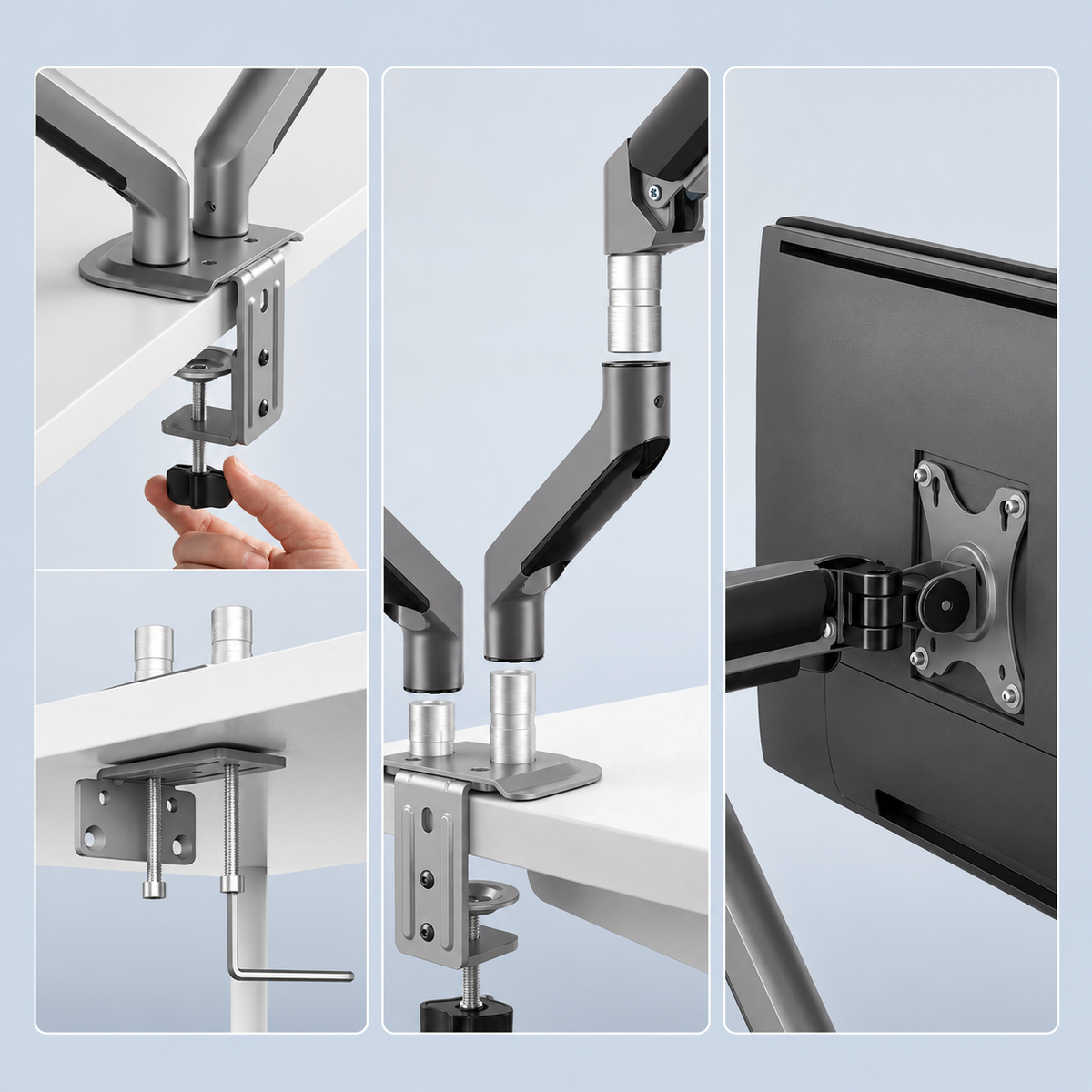 3IDEE® FlexiLite · Monitorhalterung für 2 Monitore