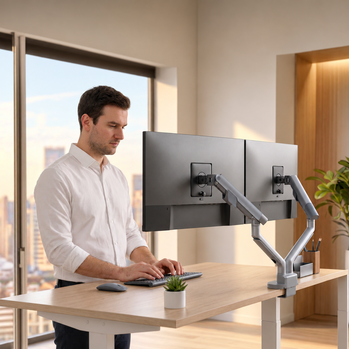 3IDEE® FlexiPro · Monitorhalterung für 2 Monitore