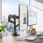 Monitor Halterung 2 Monitore mit Stange für 17–57" Monitore, bis 27 kg pro Arm, extreme Traglast, VESA 75/100