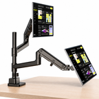 Monitor Halterung 2 Monitore mit Stange für 17–57" Monitore, bis 27 kg pro Arm, extreme Traglast, VESA 75/100