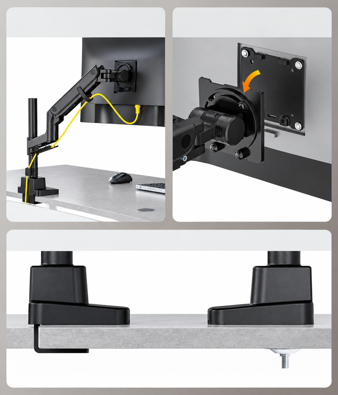Monitor Halterung 1 Monitor mit Stange für 17–57" Monitore, bis 27 kg, extreme Traglast, VESA 75/100