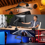 Monitor Halterung 1 Monitor mit Stange für 17–57" Monitore, bis 27 kg, extreme Traglast, VESA 75/100