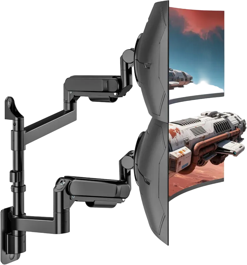 Dual Monitor Wandhalterung für 2 Monitore 24-57" / 27kg je Monitor, VESA 75/100/200