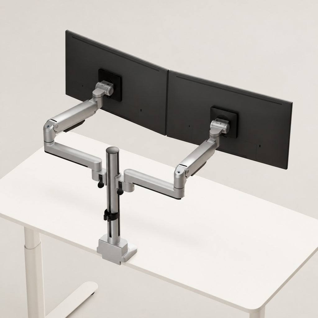 3IDEE® ONE Monitor Mount · 2 Monitors · Spring-Assisted · with Pole