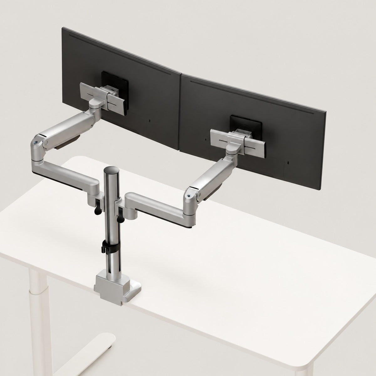 3IDEE® ONE Monitor Mount · 2 Monitors · spring-assisted, adjustable · with pole
