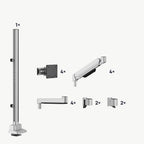 3IDEE® ONE Monitor Mount · 4 monitors · two over two, adjustable · extended pole