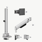 3IDEE® ONE Monitor Mount · 2 Monitors · space-saving, adjustable · with pole