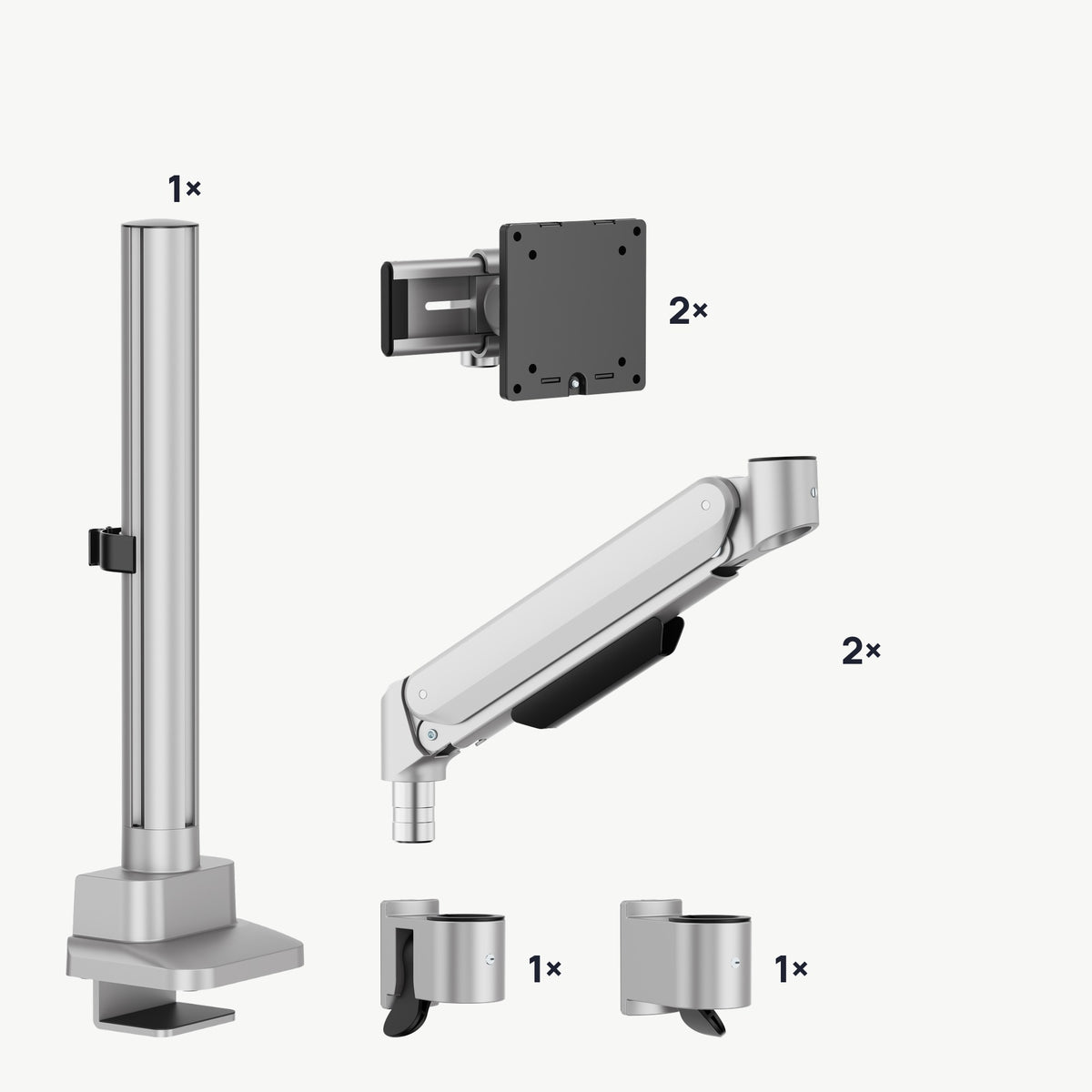 3IDEE® ONE Monitor Mount · 2 Monitors · space-saving, adjustable · with pole