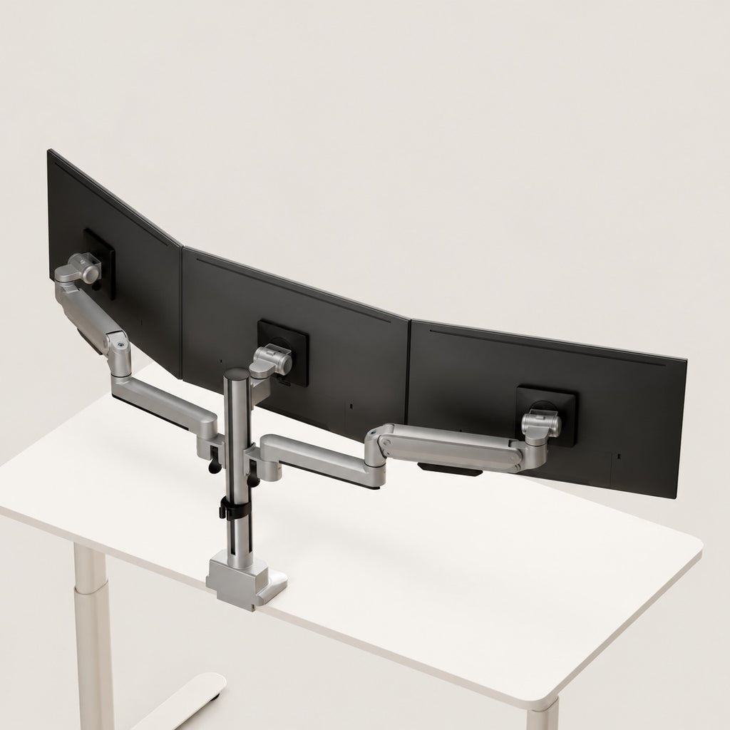 3IDEE® ONE Monitor Mount · 3 Monitors · Spring-Assisted · with Pole