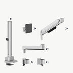 3IDEE® ONE Monitor Mount · 3 Monitors · Spring-Assisted · with Pole