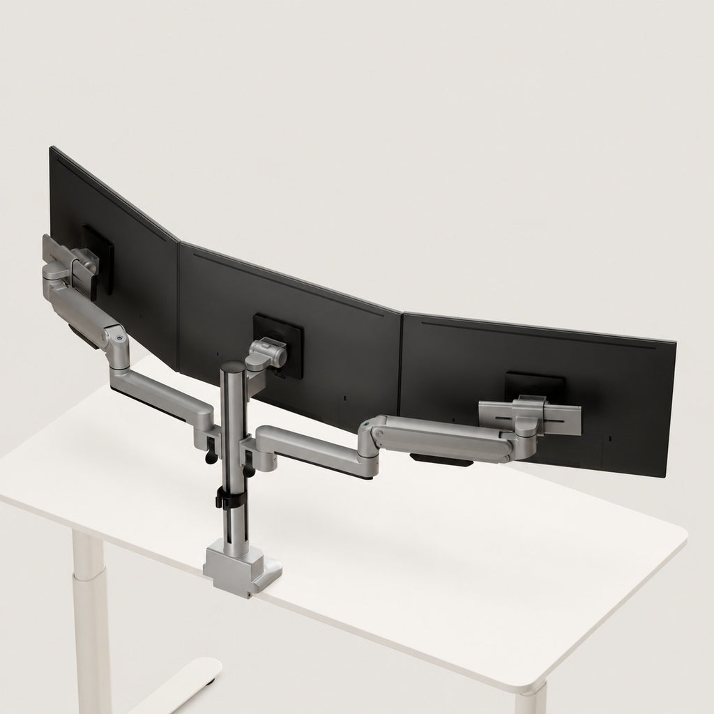 3IDEE® ONE Monitor Mount · 3 Monitors · Spring-Assisted, Sliding · with Pole