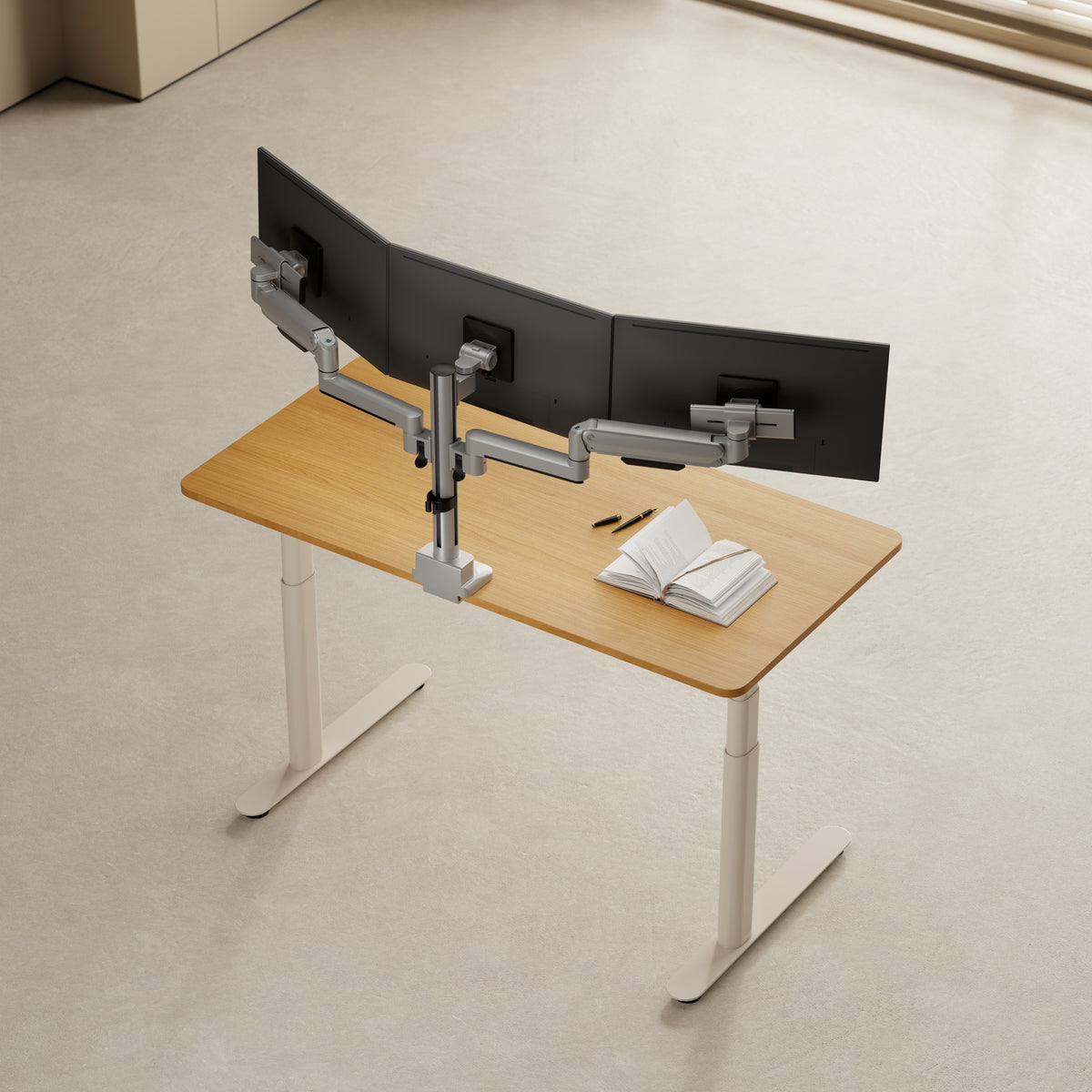 3IDEE® ONE Monitor Mount · 3 Monitors · Spring-Assisted, Sliding · with Pole