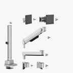 3IDEE® ONE Monitor Mount · 3 Monitors · Spring-Assisted, Sliding · with Pole