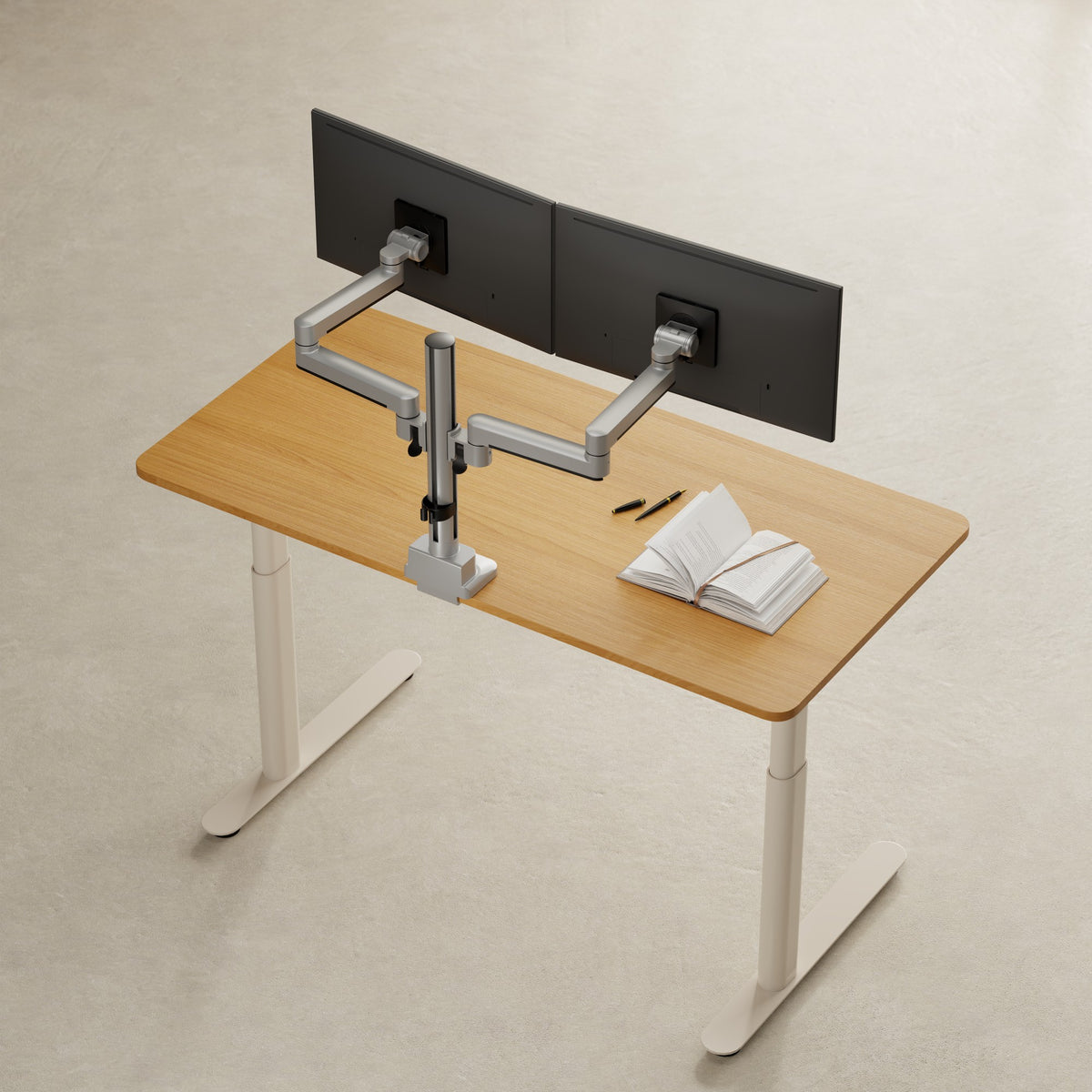 3IDEE® ONE Monitor Mount · 2 Monitors · Long Arm · with Pole