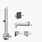 3IDEE® ONE Monitor Mount · 2 Monitors · Long Arm · with Pole