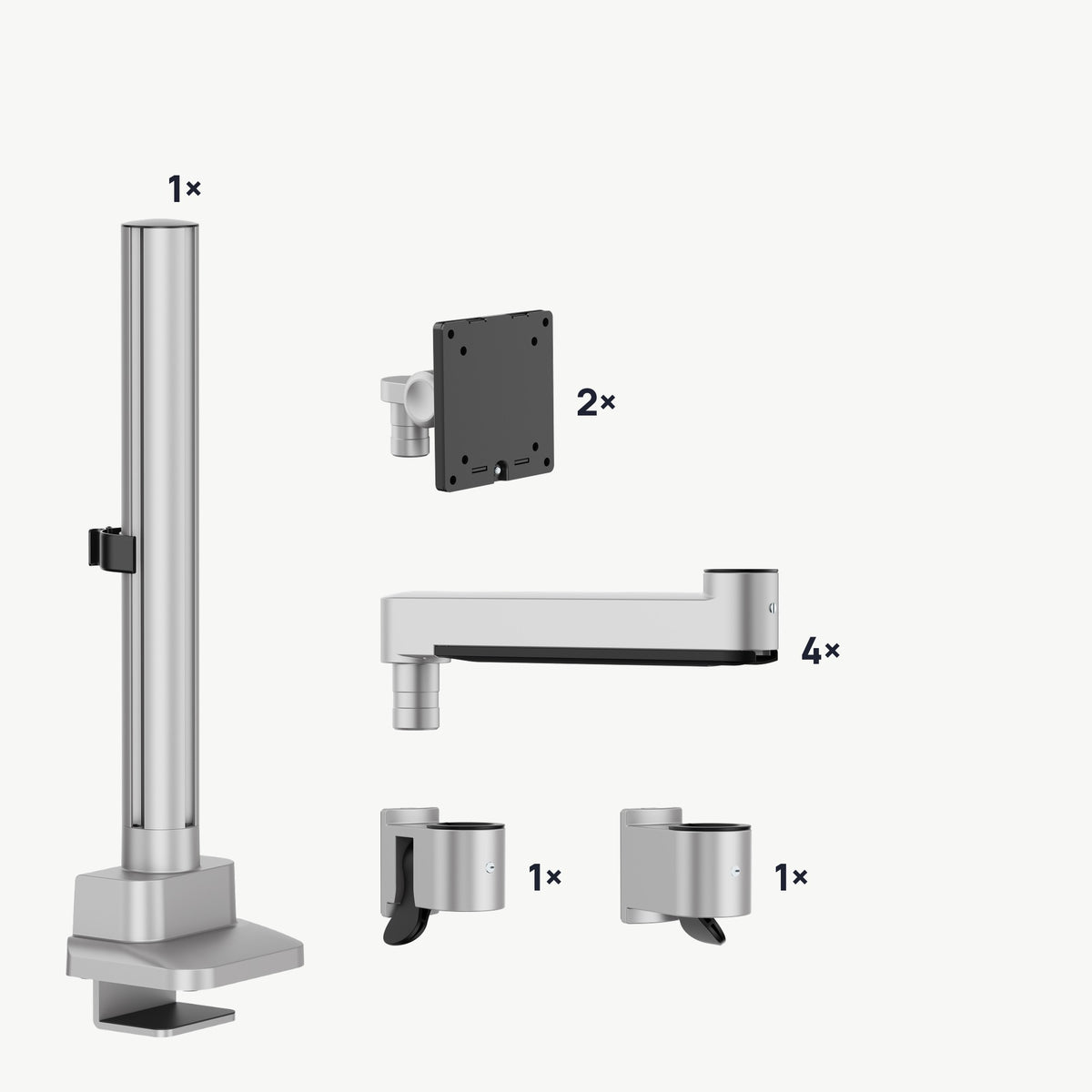 3IDEE® ONE Monitor Mount · 2 Monitors · Long Arm · with Pole