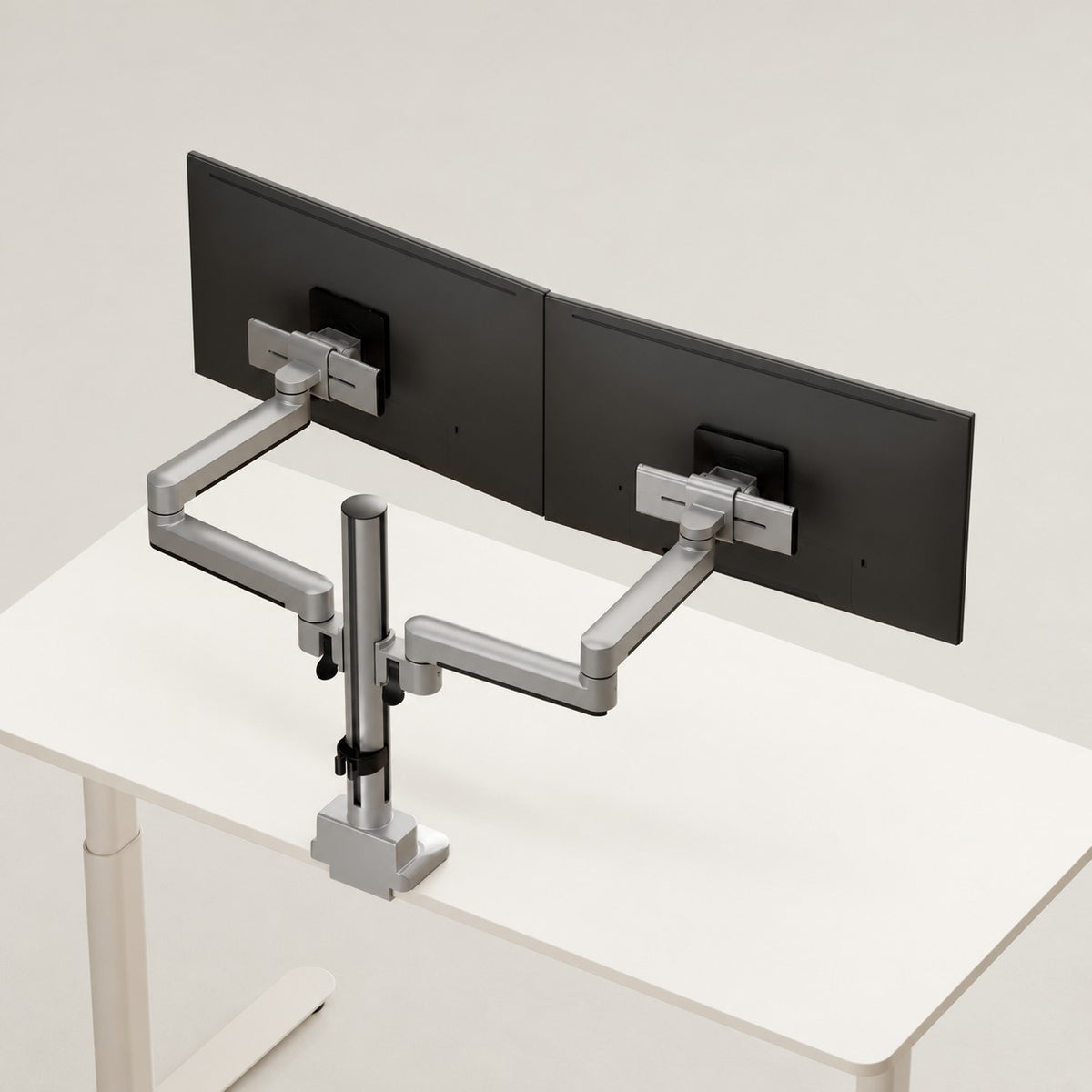3IDEE® ONE Monitor Mount · 2 Monitors · long arm, sliding · with pole