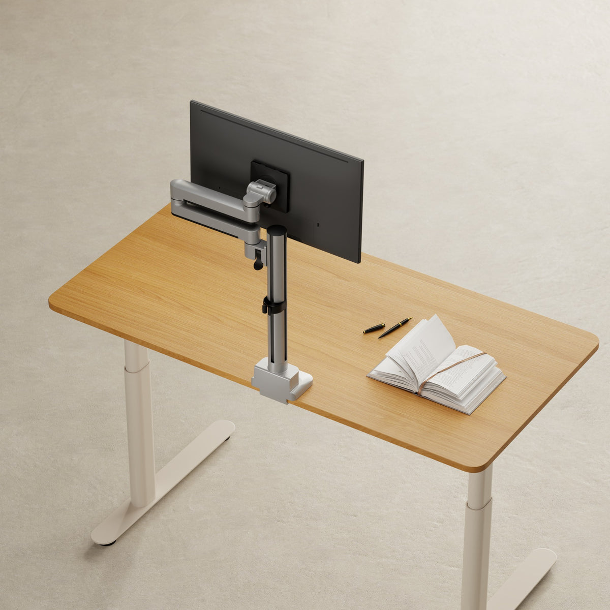 3IDEE® ONE Monitorhalterung · 1 Monitor · langer Arm · mit Stange