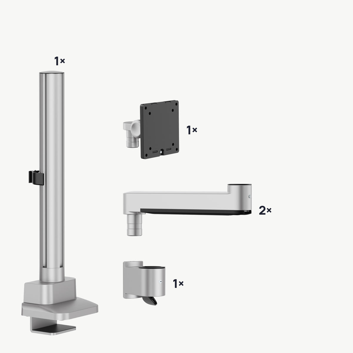 3IDEE® ONE Monitor Mount · 1 Monitor · long arm · with pole