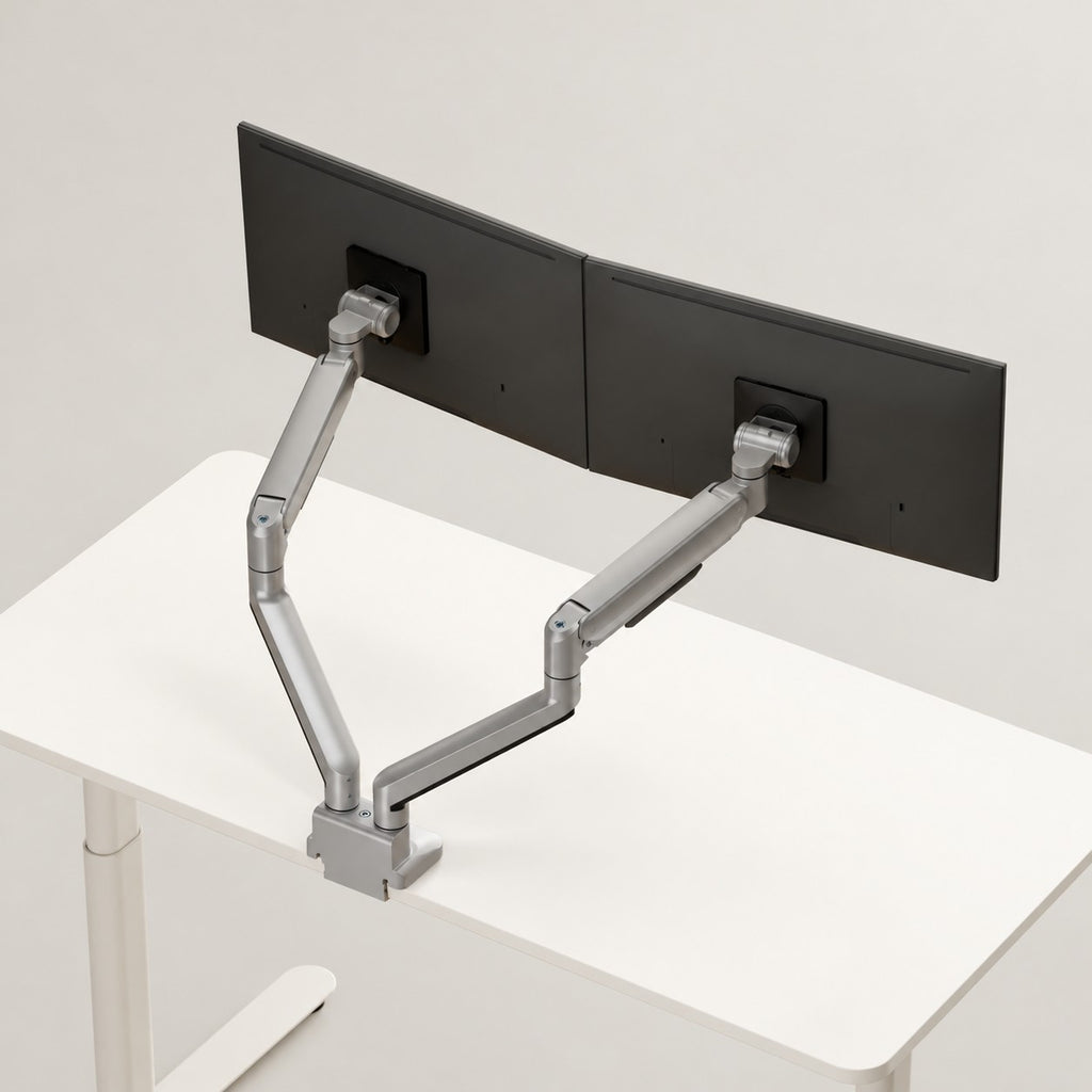 3IDEE® ONE Monitor Mount · 2 Monitors · Spring-Assisted · Desk Base