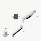3IDEE® ONE Monitor Mount · 2 Monitors · Spring-Assisted · Desk Base