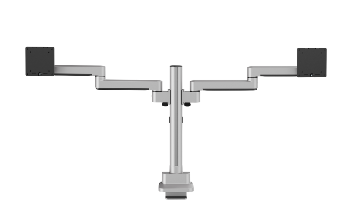 3IDEE® ONE Monitorhalterung · 2 Monitore · langer Arm · mit Stange