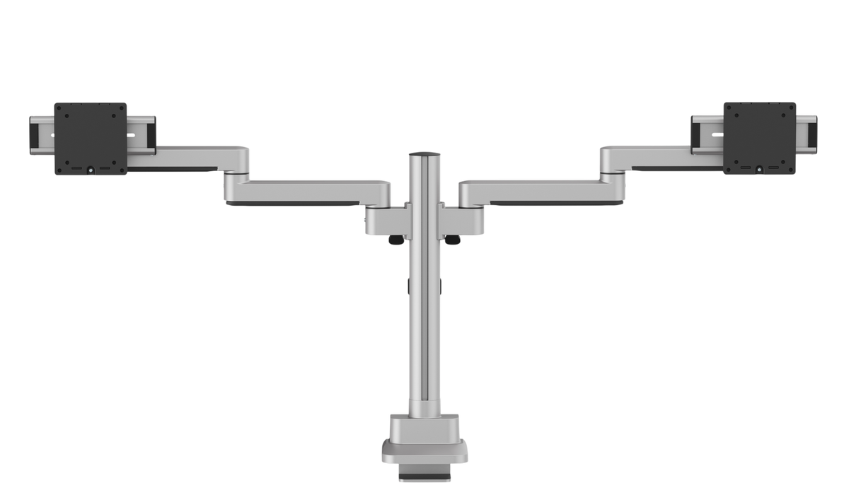 3IDEE® ONE Monitorhalterung · 2 Monitore · langer Arm, verschiebbar · mit Stange