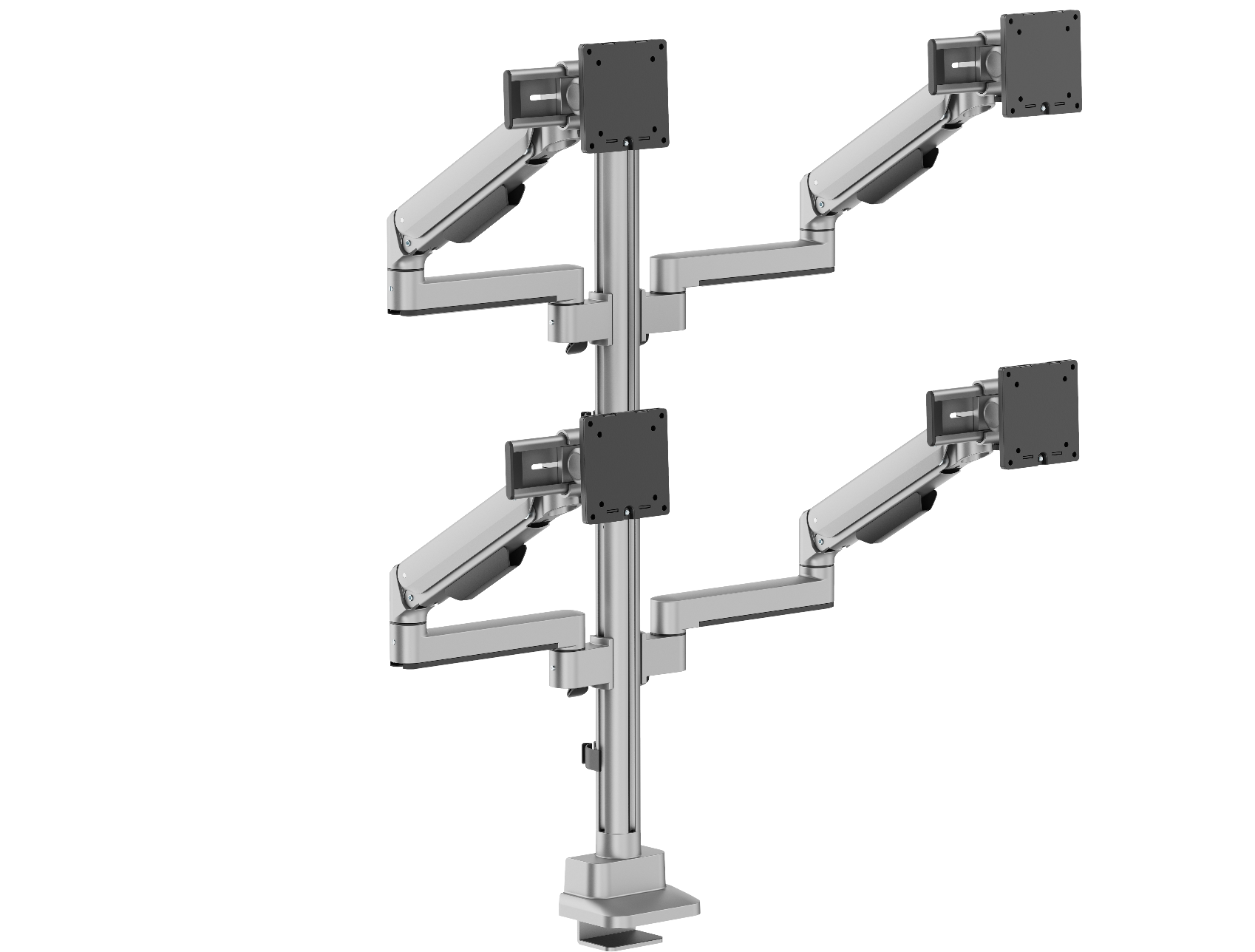 4 Monitore, zwei über zwei